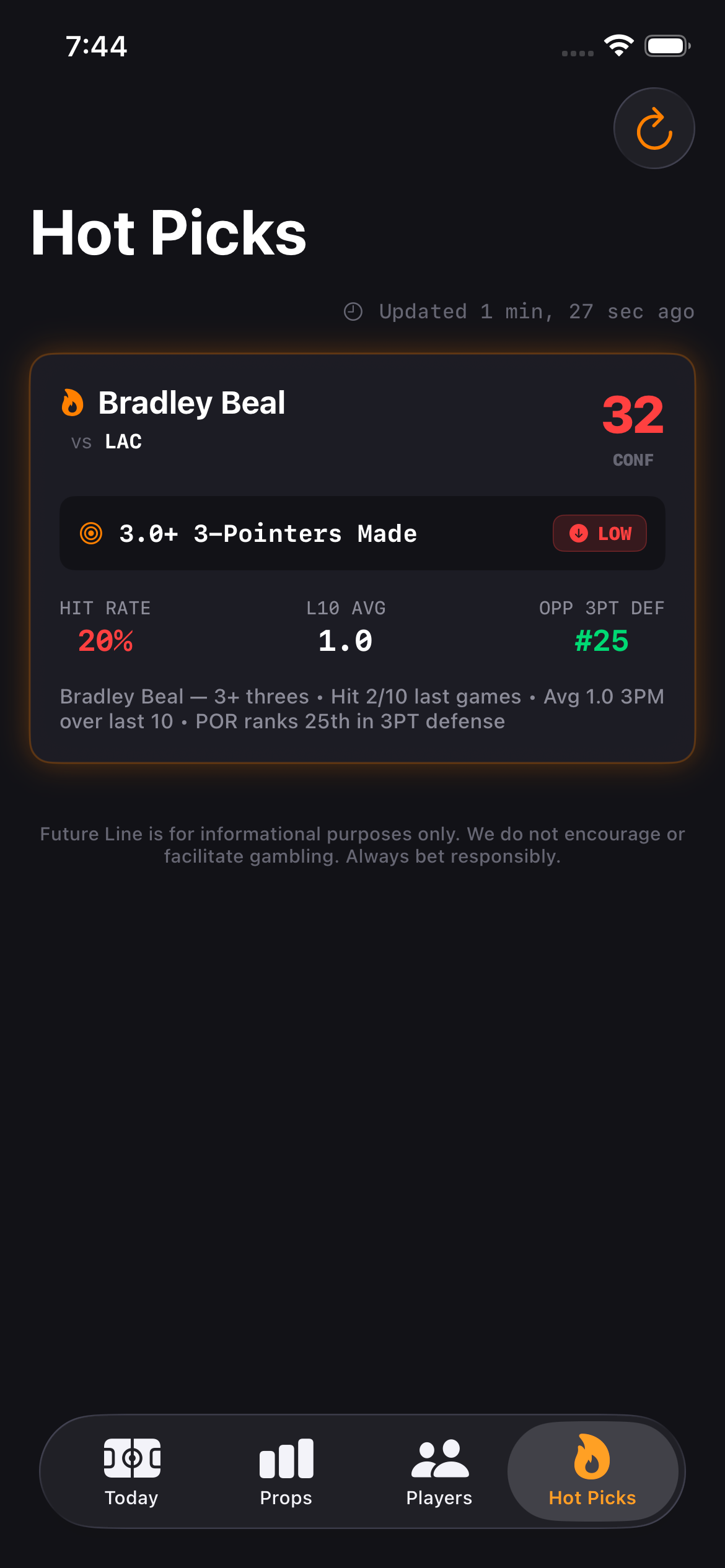 Hot Picks - AI prop suggestions